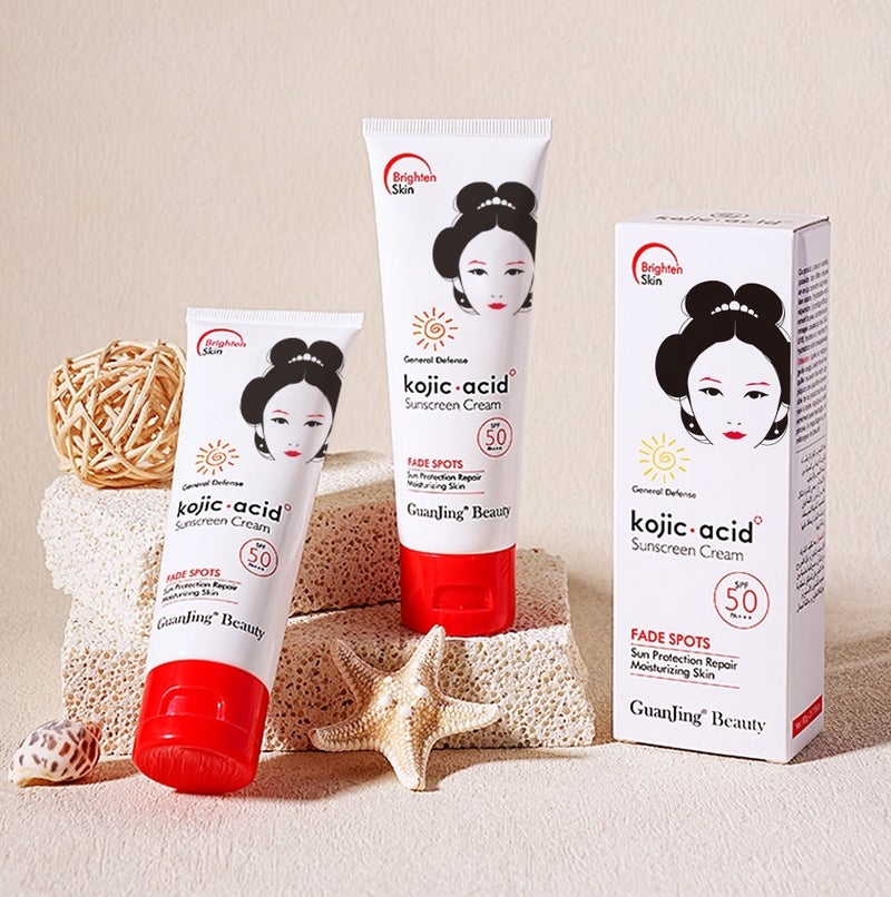 GuanJing Beauty Kojic Acid Sunscreen Cream SPF50 80g - Image 3
